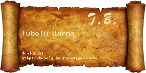 Tuboly Barna névjegykártya